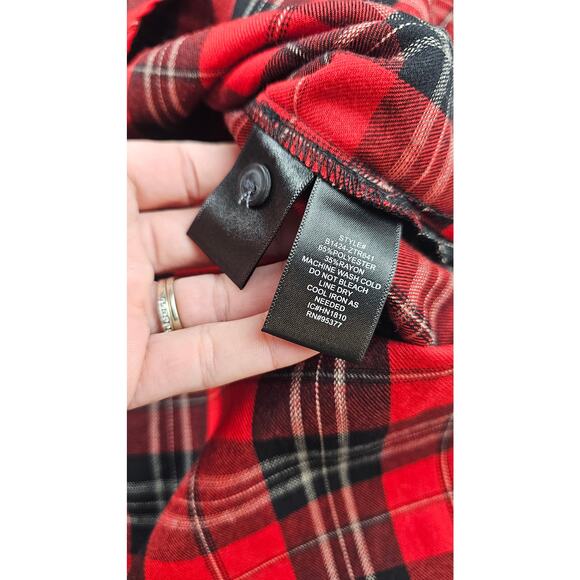 NWT Sanctuary Rockstar Rhinestone Stud Boyfriend Red XS bling plaid button up - Picture 6 of 9